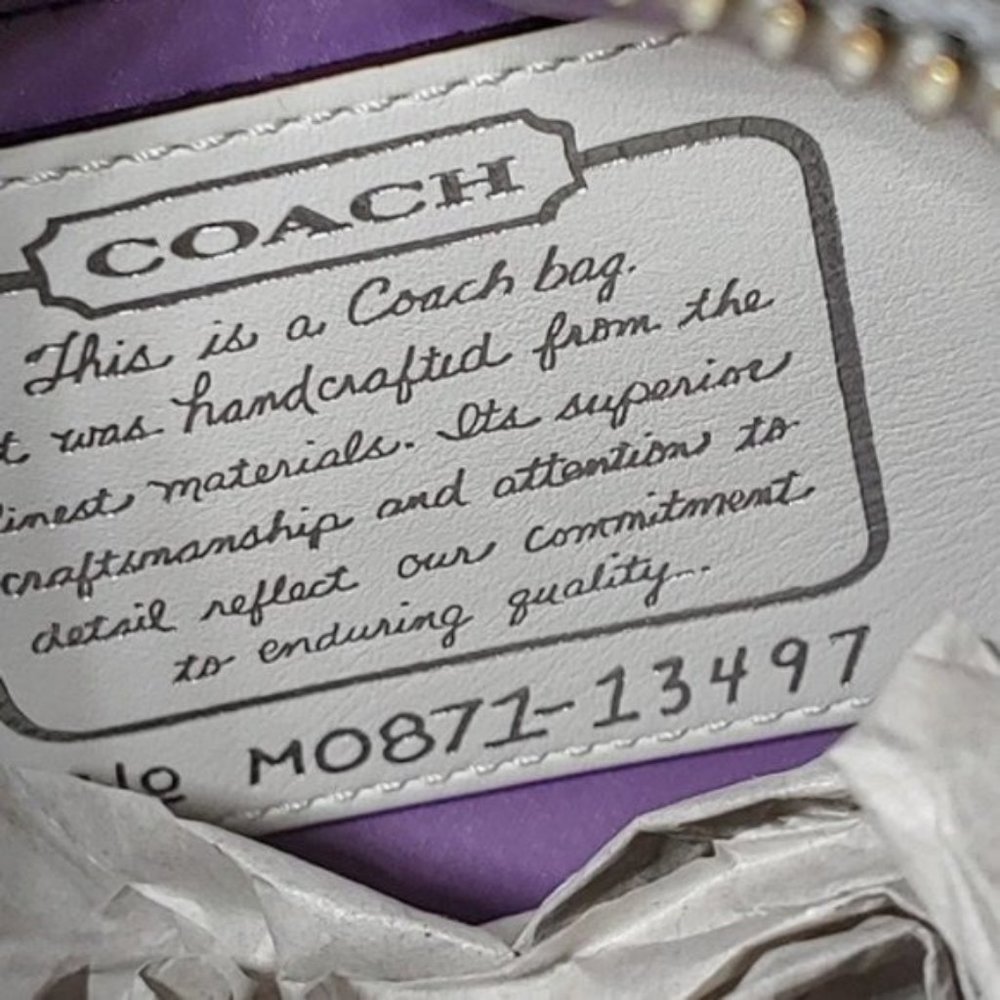 Coach Stunning White & Silver Signature Satchel - Picture 10 of 15